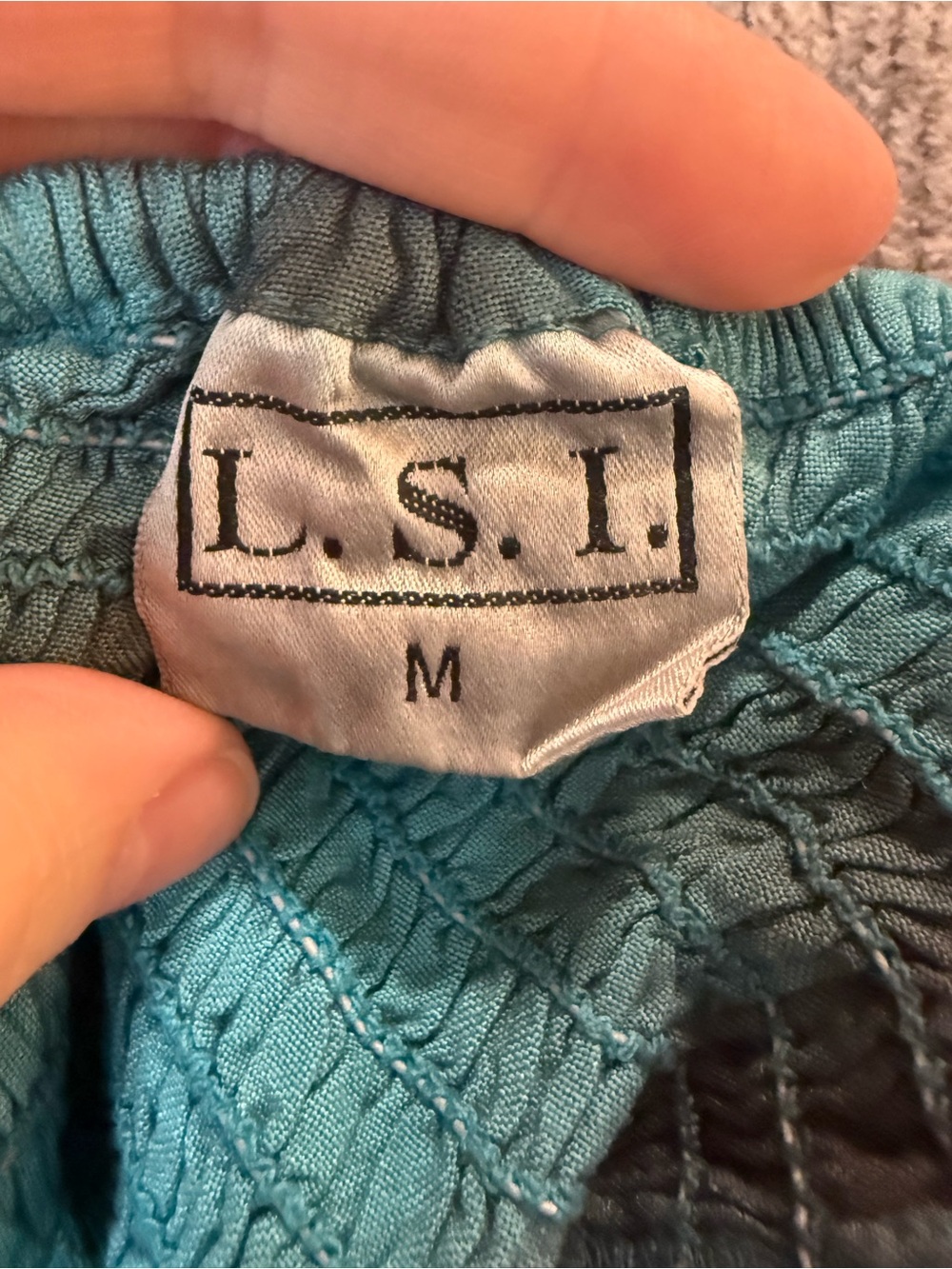 Embroidered Teal & Black Sleeveless Cami with Button Front - Picture 6 of 7
